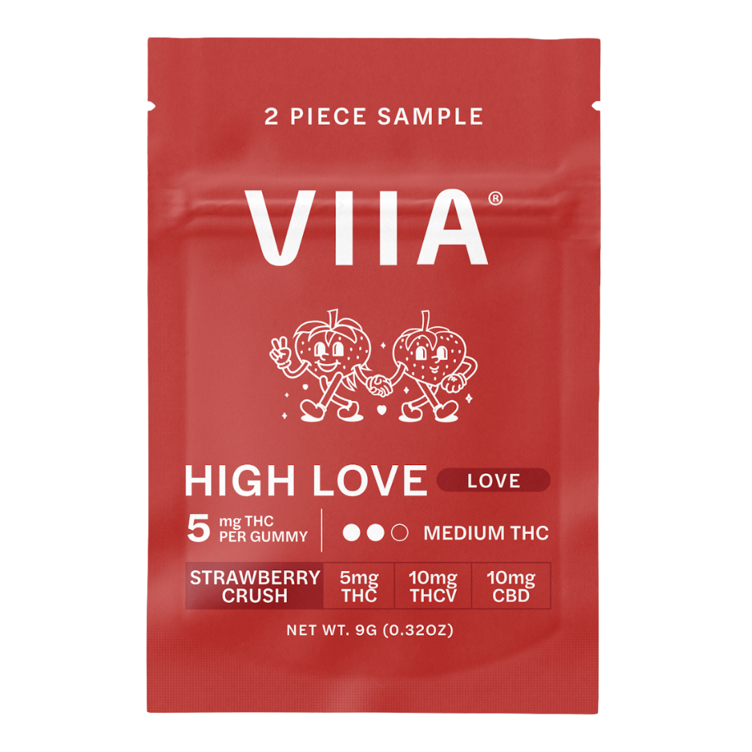 VIIA | Gummies | 5mg | THC + THCV + CBD | High Love | Strawberry Crush / 2 Count